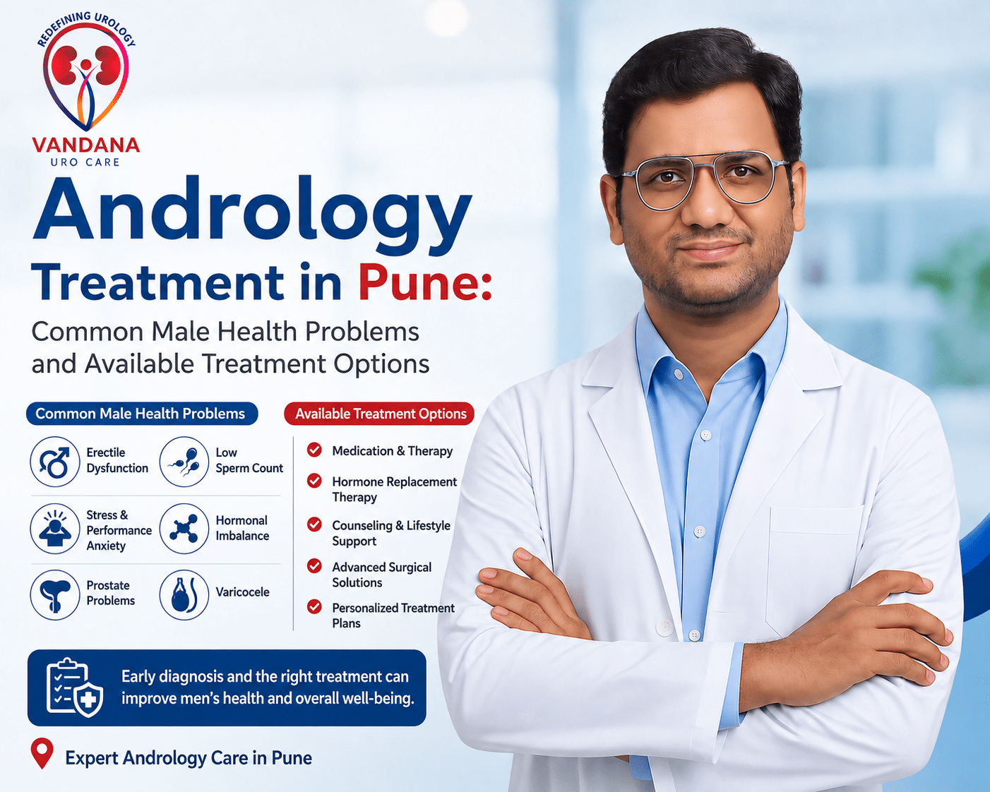 Andrology treatment options in Pune including medicines, hormonal treatment, fertility treatment, varicocele and hydrocele surgery
